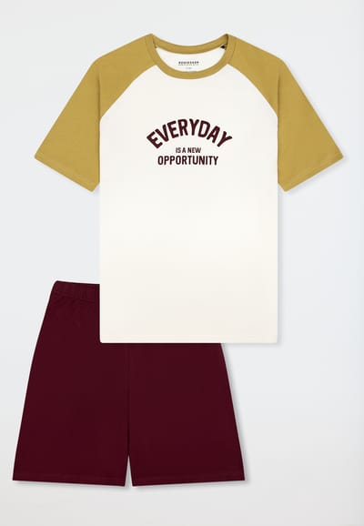 Korte pyjama, off-white - Teens Nightwear 140