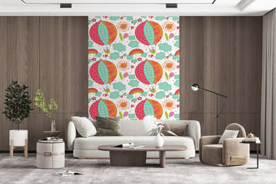 Behang - Fotobehang Konijn - Patroon - Baby - Breedte 200 cm x hoogte 300 cm