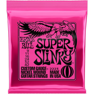Ernie Ball Super Slinky - Elektrische Gitaarsnaren - Nickel Wound - Lichte Gauge - Hexagonale Kern - .009-.042