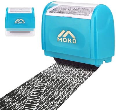 Dailygoods- Rolstempel navulbaar - brede privacybescherm - camouflagestempel - identiteitsdiefstal - persoonlijke gegevens - groot formaat - Privacy Stempel