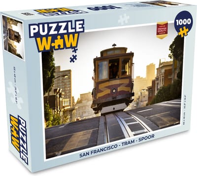 Puzzel San Francisco - Tram - Spoor - Legpuzzel - Puzzel 1000 stukjes volwassenen