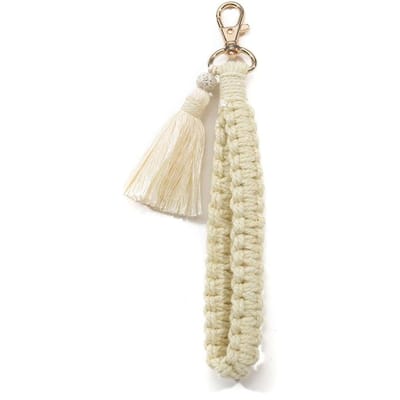 Boho Stijl Macramé Sleutelhanger Met Karabijnhaak Katoenen Koord Polsbandje Lanyard Sleutelhanger Riem Voor Vrouwen Macrame Accessoire