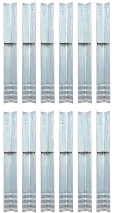 12x Grondankers L-vormig 5x5x50cm Verzinkt Stalen Ankerpaal