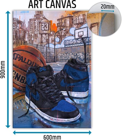 Sneaker canvas basketball royal blue 60x90 cm