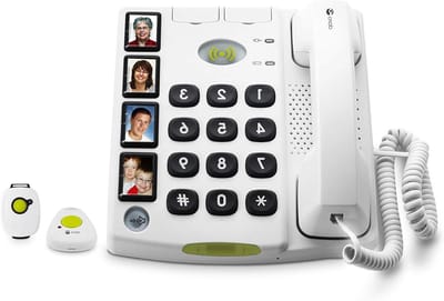 Snoergebonden Telefoon - Vaste Telefoon - Noodoproepen Plaatsen - Met Alarm Zenders - Niet gespecificeerd - Wit