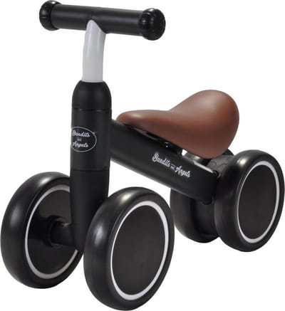 Bandits & Angels Loopfiets Little Starter Zwart vanaf 1 Jaar voor Jongens en Meisjes - Metaal - Zwarte Loop Fiets - Compact en Veilig voor Binnen en Buiten