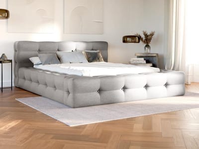 Vente-unique Bedframe stof lichtgrijs 160 x 200 cm