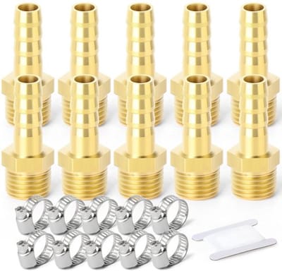 Dailygoody - 10 Stuks 8mm Od Barb Naar 3/8 Mannelijke Connectors