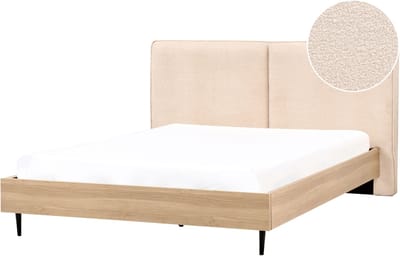 IZERNORE - Bed - Beige - 180 x 200 cm - Bouclé