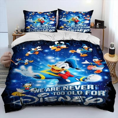 Mickey Mouse Cartoon Donald Duck HD Dekbed Beddengoed Set Dekbedovertrek Bed Set Dekbedhoes Kussensloop Queen Beddengoed Set Volwassene Kind 150*200cm 3pcs