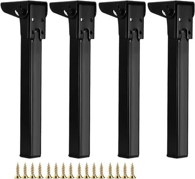 Opvouwbare Tafelpoten - Meubelpoten Set - Meubels Maken - Zelfvergrendelend Mechanisme - 32cm Hoog - Zwart