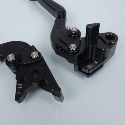 Levier frein droit Myra pour Moto Kawasaki 650 Er-6 F Avec Abs 2006 à 2008 alu CNC noir / paire Neuf