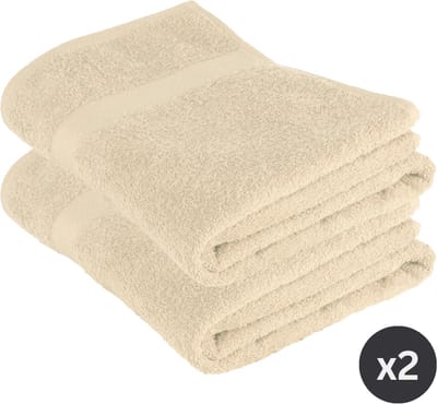 TISECO HOME STUDIO - Douchelaken RIVA - SET/2 - 100% katoen - 450 g/m² - 100% katoen - superzacht en zeer absorberend - 100x150 cm - Zand