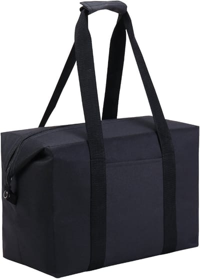 Reistas (39x19x27cm), middelgrote weekendtas voor overnachtingen, kamperen en het vervoeren van sportspullen, waterbestendig, zwart