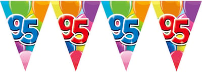 Vlaggenlijn 95 jaar 10 meter - Verjaardag Feestje Vlag Vlaggen Versiering Slinger Feestdecoratie Decoratie