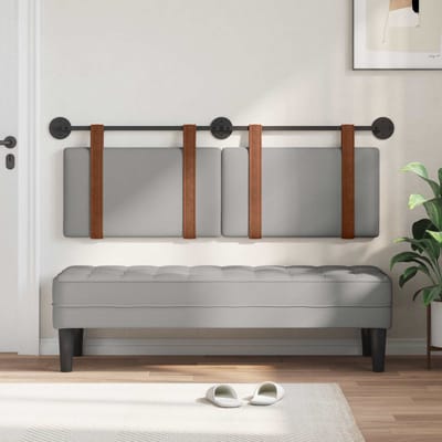 vidaXL - Hangend - hoofdbord - Wolkgrijs - Antiek - PU