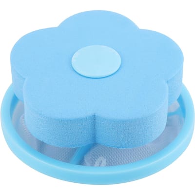 Wasmachine Haarverwijderaar Verwijderingsapparaat Drijvend Filtergaas Zakje Bloemvormige Bal Blauw blauw