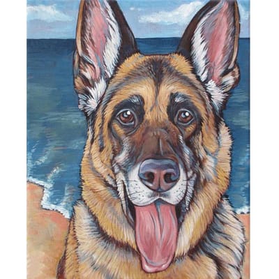 5D bricolage diamant broderie  chien de police  diamant peinture point de croix plein diamant eau diamant mosaïque décoration Full Round (20X30CM)