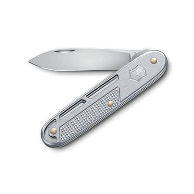 VICTORINOX ALOX Couteau Multi-outils Raffiné Pliant Simple Argenté, Idéal pour le Camping en Plein Air, la Préparation aux Catastrophes et la Survie, Équipé de 2 Fonctions, S