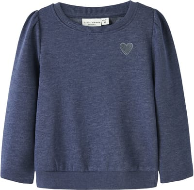 Name It mini meisjes trui VIMA Blueprint Heart Embroidery Regular Fit