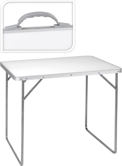 Campingtafel - Wit - 80 x 60 x 69 cm - Tuintafel - inklapbaar