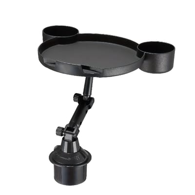 longziming -Auto Tablet Houder - 3-In-1 Multifunctioneel - Uitschuifbare Basis - Met Roterende Bekerhouders En Etenstablet - 1 Stuk - Voor Auto's Met Middenconsole - Zwart