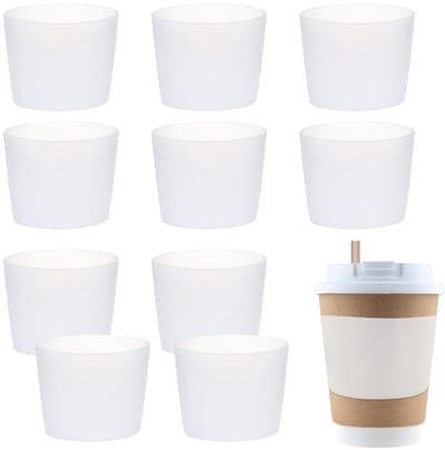 Dailygoods- Bekerhuls - 10 Stuks - Herbruikbare Glazen Flessen - Siliconen Hittebestendige Bekermouwen - Antislip Flessen - Koffiebeker Sleeve - Bekermouw