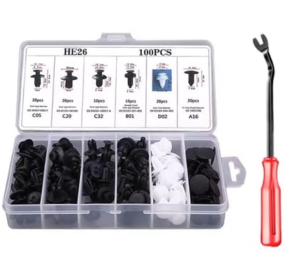TLVX Autopaneel Clips 100 stuks Inclusief Tang / Deurpaneel clipjes Diversen / 6 soorten / Bekleding / Interieur / Fender / Wielkuip / Motorkap / Bumper / Carrosserie Clips / Plastic Beveiliging Popnagel Dopjes Inclusief Verwijder Tool Gereedschap
