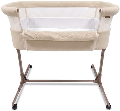 LUVION® Co Sleeper Teddy Ivory – Aanschuifbedje – Baby Wieg – Co-Sleeper – Teddy Stof – Inclusief Matras – Wit