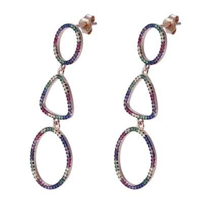 Orphelia ZO-7461 - Oorhangers Shapes Multicolor - Zilver 925 Rosé - Zirkonia - 5 cm
