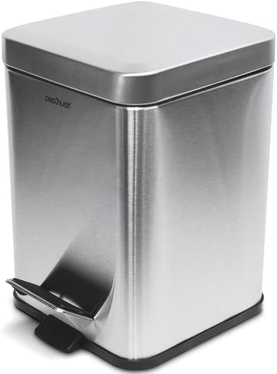 Badkamer Prullenbak - Afvalemmer Toilet - Hygiënisch Werken - Soft Close Deksel - 5 Liter - Zilver
