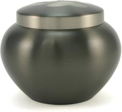 Odyssey urn Kleur leisteen grijs met ingelegde dierenpootjes Small