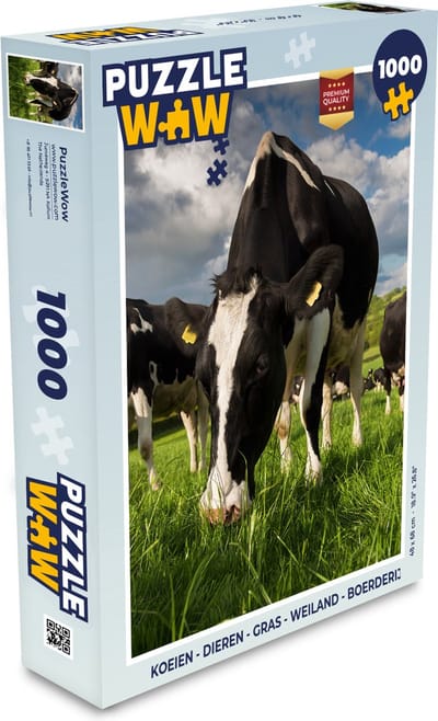 Puzzel Koeien - Dieren - Gras - Weiland - Boerderij - Legpuzzel - Puzzel 1000 stukjes volwassenen