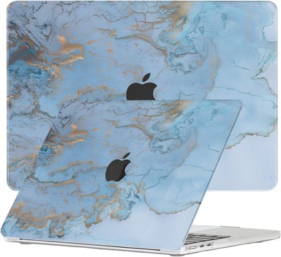 Lunso Geschikt voor MacBook Air 15 inch (2023-2026) cover hoes - case - Marble Ariel