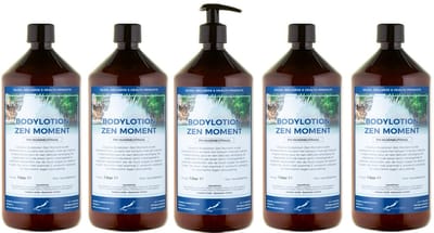 Bodylotion Zen Moment 1 Liter - met gratis pomp - set van 5 stuks - Voordeelverpakking