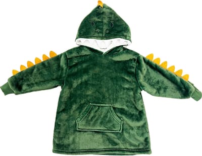 Textino - DINO - hoodie 45x60 cm - oversized hoodie deken - maat 98-104 - English Ivy - groen