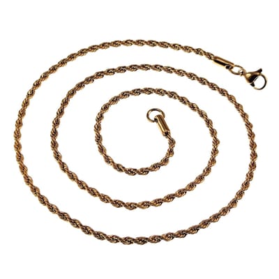 2mm Kord Ketting Unisex - Verguld RVS - Goudkleurige Kordketting Dames – Heren