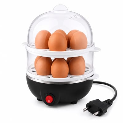 Xenovia Premium Eierenkoker - 14 eieren tegelijk - Zwart - Eierkoker - (Zacht/Medium/Hard gekookt) - eierkoker elektrisch - Inclusief maatbeker - Eenvoudig schoon te maken