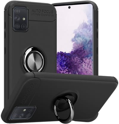 Cadorabo Hoesje geschikt voor Samsung Galaxy A71 5G in ZWART - GRIJS - Beschermhoes met focusring van TPU Case Cover siliconen