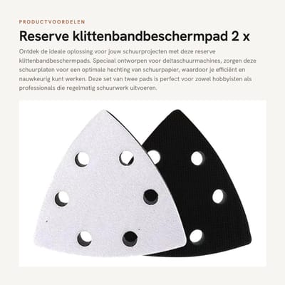 Dailygoods- Klittenbandbeschermpad 2 x - Schuurplaat 93 mm - Deltaschuurmachine - Antislip - Zacht/spons - Flexibel