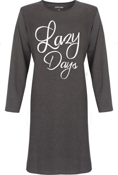 TPNGD2202A Temptation dames bigshirt Donker Grijs. - Maten: M