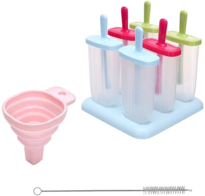 Dailygoods- Ijslollyvormen 6 holle ruimtes - Siliconen - Antiaanbak - BPA-vrij - Ruimtebesparend - Voedselveilig materiaal - Ijsjesvormen