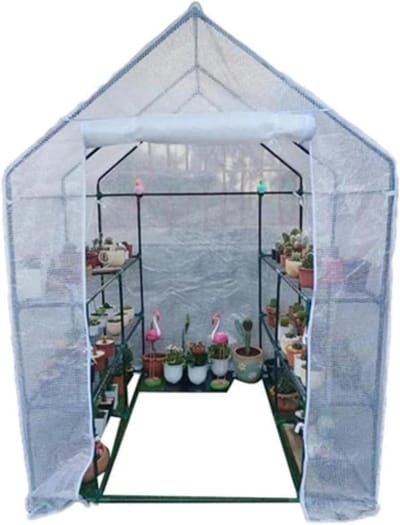 Tuinkas Afdekking - Broeikas Cover - Planten Beschermen - Waterdicht PVC Materiaal - 143 x 143 x 195 cm - Transparant
