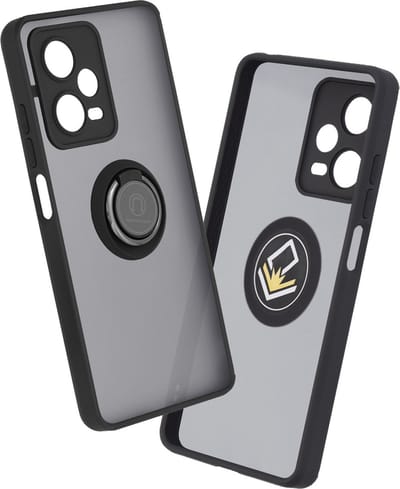 Hoesje geschikt voor Xiaomi Redmi Note 12 Pro - Techsuit Glinth Back Cover met ring en magneet - Zwart