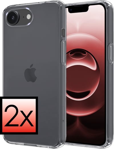 Hoesje - 2 Stuks - Geschikt voor Apple iPhone 16e / 17e - Sterk & Shockproof - Case Siliconen - Back Cover - Telefoon Hoes - Transparant