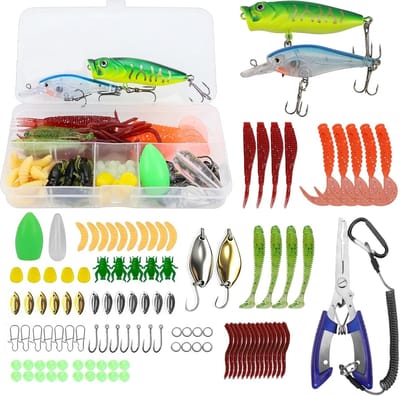 Complete Visgereedschapset met 1 Visplak, Ideaal voor Zoet- en Zoutwater Vissen, Inclusief Aas en Accessoires