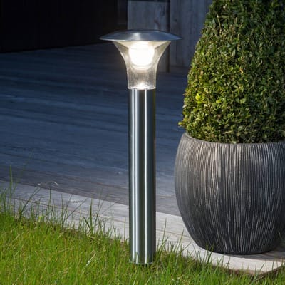 Lindby - Solar buitenverlichting - 1licht - Roestvrij staal, kunststof - H: 66 cm - roestvrij staal, helder - Inclusief lichtbron