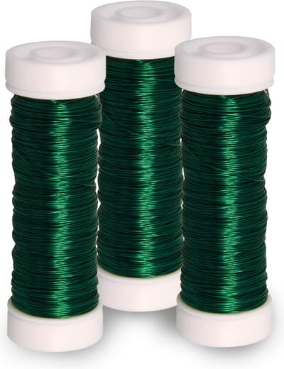 Rayher Sieraden maken draad - 3x - donkergroen - 0.3 mm dik - 50 meter snoer - haakdraad - bindmaterialen - rijgkoord