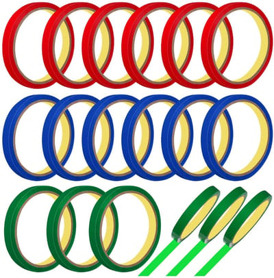 Premium Sealing Tape voor Tassen, Ideaal voor Supermarkten, 3 Kleuren, 12 mm (18 Stuks) - Duurzaam, Waterdicht en Veelzijdig Gebruik