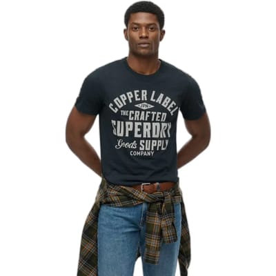 Superdry T-shirt Copper Label Relaxed T Shirt M1012256a Eclipse Navy Mannen Maat - S